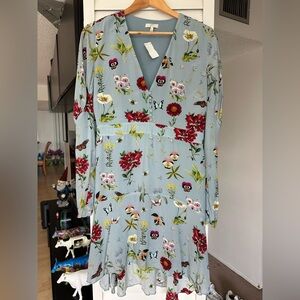 Joie Viscose floral dress, Joie Tamarice in Robin’s Egg Blue